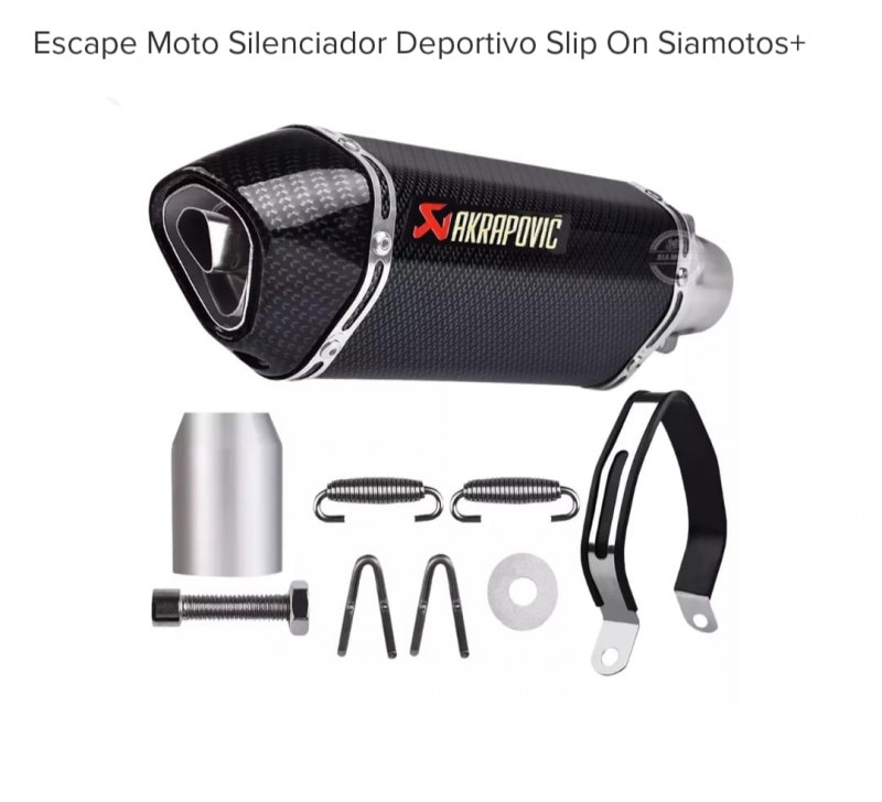 Escape AKRAPOVIC Simil Moto Carbono 51 38mm Universal, Sebix, rio cuarto